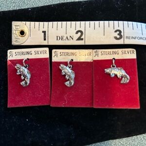 Fish Sterling Silver Charms for Bracelet or Necklace.